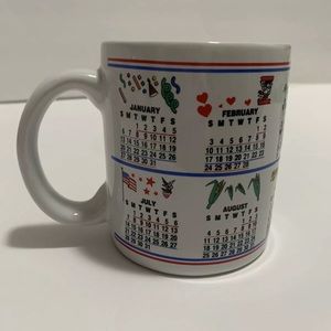 Fun Vintage Coffee Mug Calendar Year 1991 - Collectible  Mug